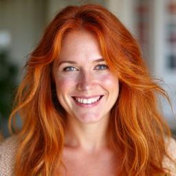 Portrett av Ingrid Berg, kvinne med lyst, bølgete hår og et varmt smil
