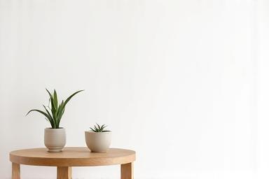Minimalistisk sidebord i lyst tre
